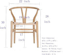 Tomile Solid Wood Wishbone Chair Y Chair Mid-Century Armrest Dining Chair, Hemp Seat (Ash Natural, Pack of 2) by CozyNest Decor