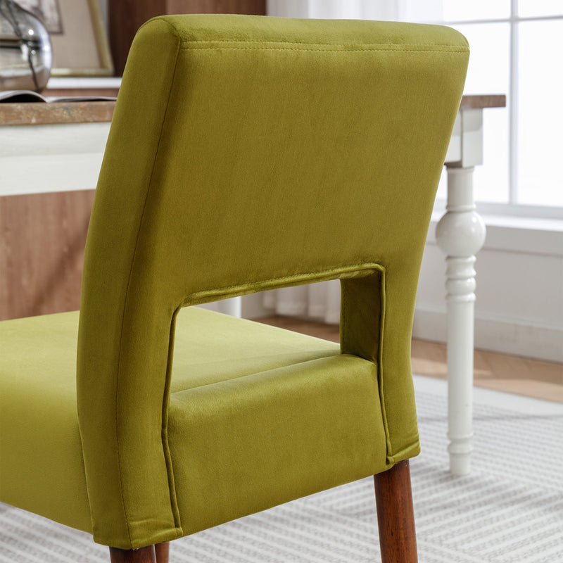 Accent Chairs Set of 2, Velvet Chairs with Solid Woood, Upholstered Dining Chairs for Living Room, Kitchen, Bedroom, Beauty Room,Dining room-Fruit Green