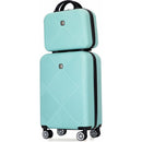 2Piece Luggage Sets ABS Lightweight Suitcase, Spinner Wheels, (20/14) LIGHT BLUE