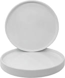 2 Pack Ceramic Plant Saucer Pot Tray 8 Inch, Planter Saucers 4 5 6 7 8 9 10 11 12 Inch for Indoors Outdoor, Durable Sturdy Flower Drainage Tray for Glazed Pots Base (8.5 Inch White) by GreenHaven Gardens