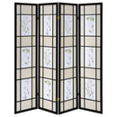 Catabella 4-Panel Room Divider Folding Shoji Screen Floral