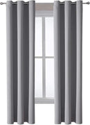 ChrisDowa Grommet Blackout Curtains for Bedroom and Living Room - 2 Panels Set Thermal Insulated Room Darkening Curtains (Light Grey, 42W x 84L) by CozyNest Decor