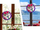 Larger Purple Stained Glass Window Hanging, Hummingbird Gifts for Women, Bird and Flowers Suncatcher, Hummingbird Gifts for Women, Bird and Flowers Suncatcher for Window, Hand Painted Glass by GreenHaven Gardens