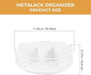 Snack Organizer - Versatile Snack Storage, Lazy Susan with Convenient Grab-and-Go Design, Metal Snack Holder for Home, Office, Breakroom, 11.85" L x 11.85" W x 4.17" H (White) by CozyNest Decor
