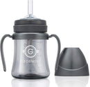 GROSMIMI Spill Proof no Spill Magic Sippy Cup with Straw with Handle for Baby and Toddlers, Customizable, PPSU, BPA Free 6 oz (Charcoal) by TinyTreasures Baby Boutique