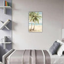 LURENCZH Tropical Beach Canvas Wall Art Seaside Palm Tree Picture Wall Decor Ocean Scenery Painting Prints for Bathroom Decor Framed(Beach-2,12.00" x 18.00") by CozyNest Decor