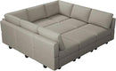 Belffin Modular Sectional Sofa with Ottomans Velvet Reversible Chaise Sleeper Bed Storage Seat Grey…, MD-S-1 by CozyNest Decor