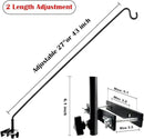 2 Packs Extended Fence Deck Hook Rail Hook Heavy Duty Bird Feeder Hook, 360 Degree Rotary and Length Adjustable Plant Bracket for Bird Feeders Planters Suet Baskets Lanterns Wind Chimes and More by GreenHaven Gardens