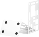 Book Ends, Bookends, Book Ends for Shelves, Bookends for Heavy Books, Book Divider Decorative Holder, Metal Heavy Duty Bookend White 1 Pair, Abstract Art Desgin Book Stopper Supports for Office, Home by CozyNest Decor