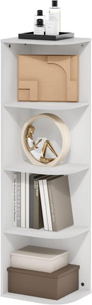Furinno Pasir 4-Tier Corner Open Shelf Bookcase, White by TinyTreasures Baby Boutique
