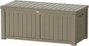 150 Gallon Outdoor Storage Box Waterproof Lockable Resin Deck Box Large, Patio Storage Bin for Pool Accessories Cushion Furniture, Garden Tools, UV-Resistant Outside Delivery Grey by GreenHaven Gardens