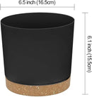 ZMTECH Plant Pots, Set of 6 6.5'' Self Watering Plastic Planter with Drainage Hole and Saucer,Modern Decorative Flower Pot for Indoor Outdoor House Plants, Succulents, Flowers - Dark Gray by GreenHaven Gardens