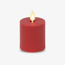 Luminara Outdoor Votive Flameless LED Candle, Cherry Red 2" x 3.2", Moving Flame Battery Operated Timer Remote Ready IPX4 Matte Plastic Finish by GreenHaven Gardens