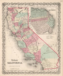 Vintage Map of California 1861