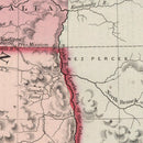 Vintage Map of Washington & Oregon 1861