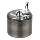 Herb Spice Tobacco Grinder 2.5-inch 4-Piece Zinc Alloy Hand Crank Crusher Kitchen Mill with Pollen Scraper