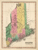 Vintage Map of Maine 1824
