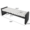 62.8" Modern Chenille Upholstered Bench