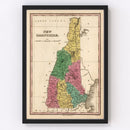 Vintage Map of New Hampshire 1824