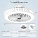 19 Inch Ceiling Fan with Light Low Profile Flush Mount Fan-White by LJGDeals