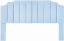 24KF Light Blue Teddy Fabric Tufted King Upholstered Headboard, Modern Vertical Channel Design California King Headboard with Stepped Silhouette Top Edge,6026-K-Teddy Light Blue by CozyNest Decor