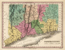 Vintage Map of Connecticut 1824