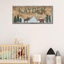 Personalized Wooden baby name sign for nursery, Woodland theme nursery, Animal for kids room decor, Custom name sign for boys, Door hanging gift/2 by TinyTreasures Baby Boutique