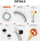 Roastove Universal Dishwasher Installation Kit,6 Ft Stainless Steel Dishwasher Hose,Burst Proof Water Supply Line with 3/8" Compression Connections by CozyNest Decor
