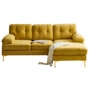 83" Modern Sectional Sofas Couches Velvet L-Shaped Couches for Living Room, Bedroom, Yellow