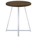 Burkhart - Round Height Bistro Bar Table - Brown Oak