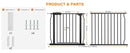 Extra Wide Baby Gate Extra Wide Extra Tall Dog Gates for Stairs Doorways Black Metal Tension Indoor Safety Gates with Pressure Mount 57.5-62 Inch by TinyTreasures Baby Boutique