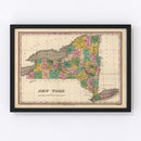 Vintage Map of New York 1824