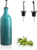 Sweejar Large Ceramic Olive Oil Dispenser Bottle, Opaque Oil Cruet Protects Oil to Reduce Oxidation, Storage Oil, Vinegar, Soy Sauce & Other Liquids, Pack of 1, 24 Fl Oz (Gradient Blue) by CozyNest Decor