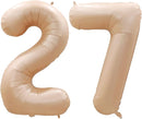 GOER Number 27 Balloons for 27th Birthday Party Decorations,42 Inch Jumbo Foil Helium 72 Balloons for 72nd Birthday Party Decoration (Caramel) by TinyTreasures Baby Boutique