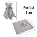 Pro Goleem Elephant Security Blanket, Soft Lovey Unisex Lovie Baby Gifts for Newborn Boys and Girls Snuggle Toy Stuffed Animal Grey 16 Inch by TinyTreasures Baby Boutique