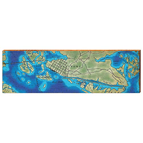 Beaufort, North Carolina Map Wooden Sign | Wall Art Print on Real Wood 