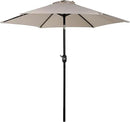 Sunnydaze Outdoor Patio Umbrella - Polyester Table Market Umbrella with Push-Button Tilt and Crank - 6 Sturdy Ribs - Beige - 7.5ft by GreenHaven Gardens