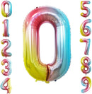 GOER 2 Pcs 42 Inch Rainbow Foil Balloons Number 0 for 10th 20th 30th 40th 50th 60th 70th 80th 90th 100th Birthday Party Supplies Anniversary Decorations by TinyTreasures Baby Boutique