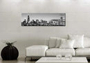 DJSYLIFE Chicago Skyline Wall Art - Black and White Modern Panoramic Cityscape Night View Picture Painting Bedroom Office Living Room Kitchen Home Decoration - Ready to Hang 13.8 "x 47.3" - Chicago 2 by CozyNest Decor