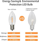 Waterproof C9 Replacement LED Light Bulbs –0.6W Equivalent to 7W, White Warm 2200K Outdoor String Lights E17 Base LED Light Bulbs, Clear Plastic, 25Pack by GreenHaven Gardens