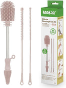 Haakaa Silicone Cleaning Brush Kit – Household Cleaning Brushes for Bottles and Crevices – Food-Grade Silicone: Dishwasher Safe (Kit-Blush) by TinyTreasures Baby Boutique