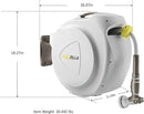 Retractable Garden Hose Reel, 5/8 in 100+6 ft, Heavy Duty Wall Mounted Water Hose Reel, Spring Power Automatic Rewind, Any Length Lock, 180° Swivel Bracket, 10 Pattern Spray Nozzle by GreenHaven Gardens