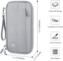 Passport Holder Family RFID Blocking Passport Wallet, RFID Travel Document Organizer for Women Waterproof Passport Wallet, Men Portable Case for Cards Credit Cards with Lanyard (Grey-Medium) by TinyTreasures Baby Boutique