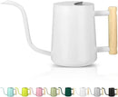 Watering Can Indoor Plants, 35oz Small Watering Can Indoor Stainless Steel Metal Watering Can Modern Decorative Watering Pot with Long Spout for Indoor House Plant Bonsai Outdoor Garden Flowers -White by GreenHaven Gardens
