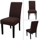 JQinHome 4 Pcs Dining Chair Slipcover,High Stretch Removable Washable Chair Seat Protector Cover for Home Party Hotel Wedding Ceremony (Pack of 4, Coffee) by CozyNest Decor