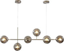 KCO Modern 6-Light Ceiling Pendant Lighting Mid-Century Glass Globes Sputnik Pendant Lamp Hanging Adjustable Chandelier for Kitchen Island Living Dining Room (Silver+Smoke Grey) by CozyNest Decor