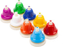 Desk Bells for Kids - 8 Note Colorful Metal Handbells Set with Handle - Educational Teaching and Learning Instruments - Musical Toys for Toddlers Children by TinyTreasures Baby Boutique