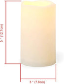 Waterproof Outdoor Battery Operated Flameless LED Pillar Candle with Timer Flickering Plastic Resin Electric Decorative Night Light Lantern Patio Garden Home Decor Party Wedding Decorations D3 xH5 by GreenHaven Gardens