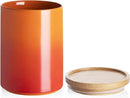 Sweejar Ceramic Food Storage Jar, Stackable Kitchen Canisters, Containers with Airtight Seal Wooden Lid for Serving Coffee Bean, Flour, Tea, Cookies, Spice and More - 58 Fl Oz (Gradient Orange) by CozyNest Decor