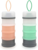 Baby Formula Dispenser, Portable Milk Powder Dispenser Container, Baby Feeding Travel Storage Container, formula mixer, formula holder, BPA Free, 4 Compartments, 2 Packs, dispensador de fórmula by TinyTreasures Baby Boutique